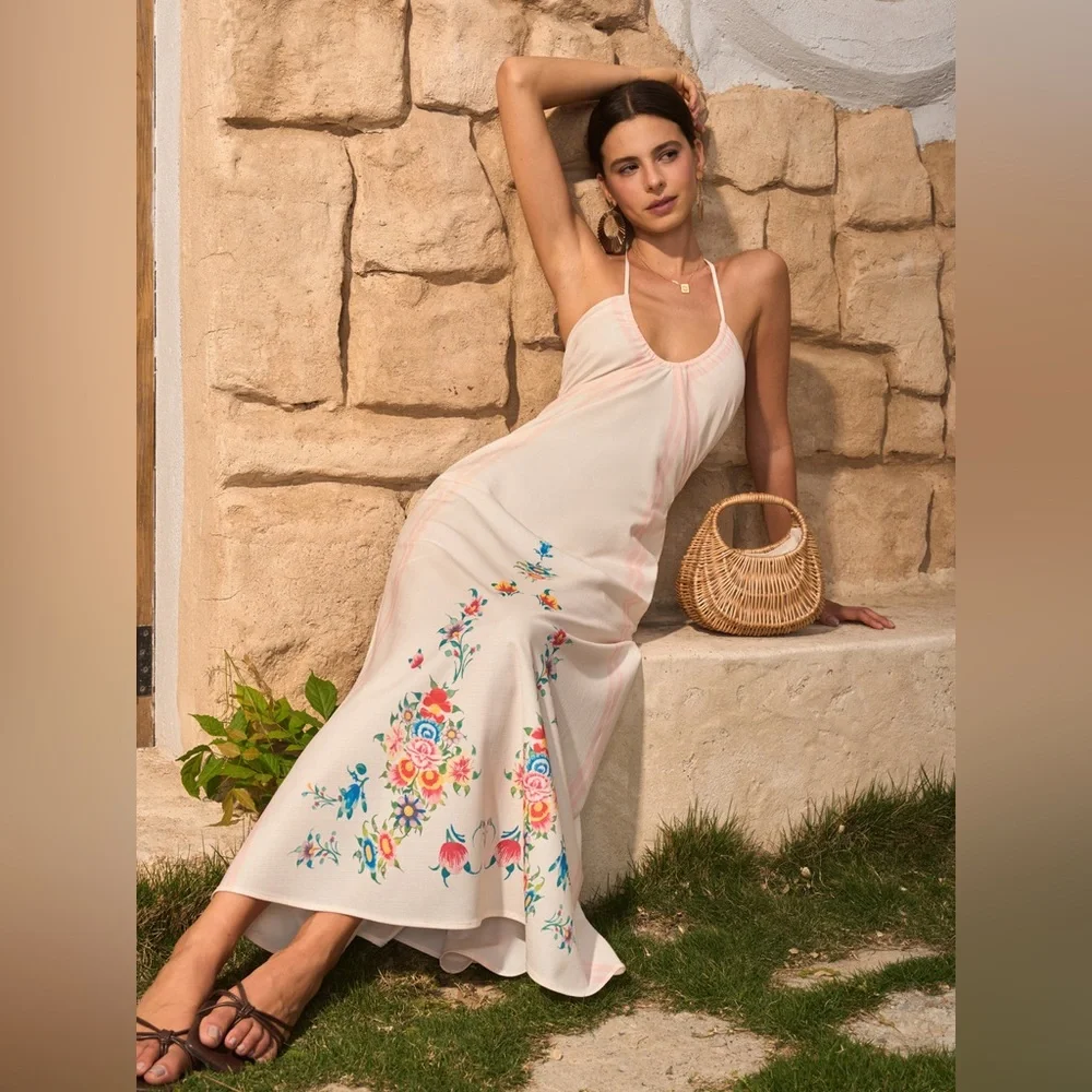 Commense NWT Floral Print Backless Halter Dress - Picture 2 of 6